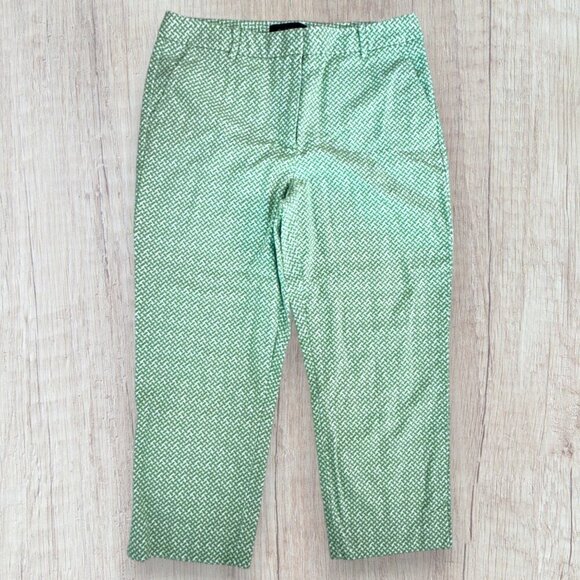 TALBOTS Heritage Green & White Print Cropped Ankle Preppy Pants Women's 6 - Picture 8 of 8